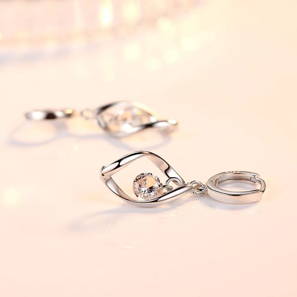 ❤️ Earrings And Necklace Tear Drop Woman 925 Sterling Silver Pendant Set Day - Picture 7 of 9